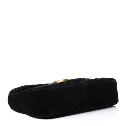 Gucci Velvet Matelasse Medium GG Marmont Shoulder Bag Black 4 of 12