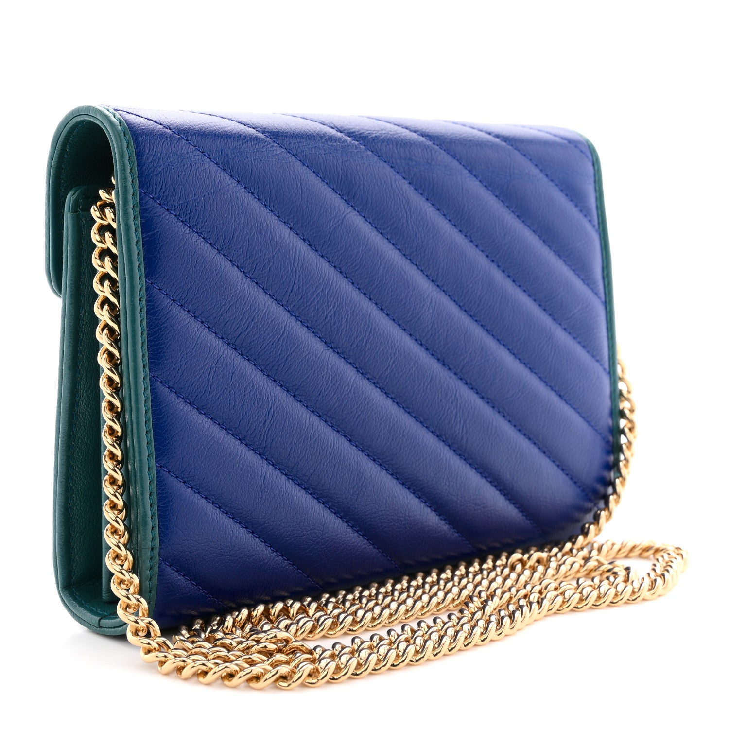 Gucci Azalea Calfskin Enamel Matelasse Diagonal Torchon GG Marmont
