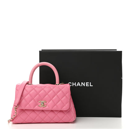 Chanel Caviar Lizard Embossed Quilted Mini Coco Handle Flap Pink 11 of 11