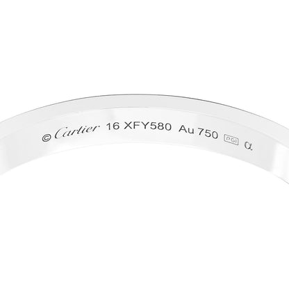 Cartier 18K White Gold Diamond LOVE Paved Bracelet 16 3 of 6