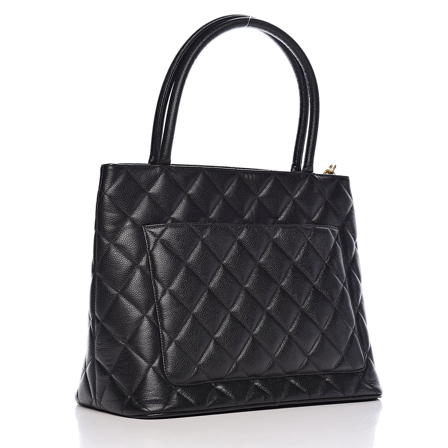 Caviar Quilted Medallion Tote Black