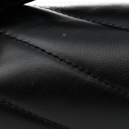 Saint Laurent Calfskin Y Quilted Monogram Small Loulou Chain Satchel Black 13 of 14