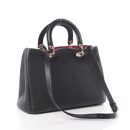 Christian Dior Bullcalf Medium Diorissimo Tote Black Rose Indien 3 of 10