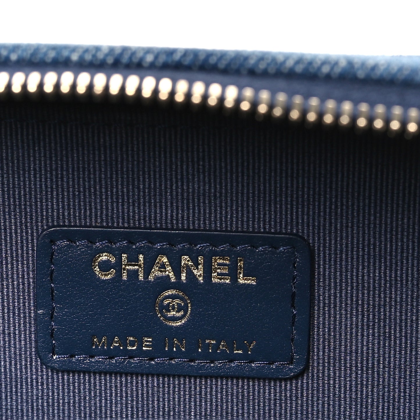 Printed Denim CC Camera Case Blue