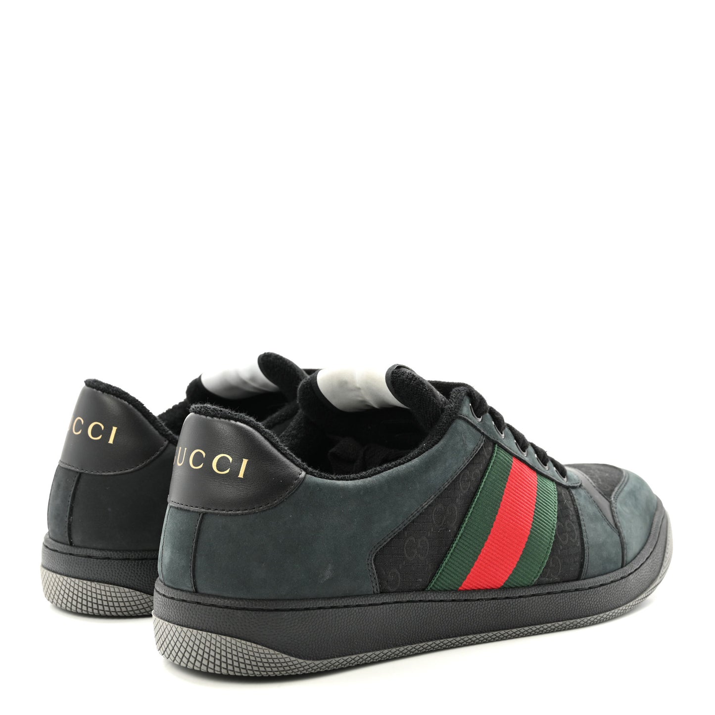 Suede Calfskin Nylon GG Monogram Web Mens Screener Sneakers 9 Black