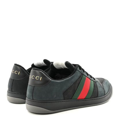 Gucci Suede Calfskin Nylon GG Monogram Web Mens Screener Sneakers 9 Black 5 of 9