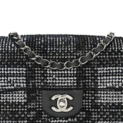 Chanel Sequin Mini Rectangular Single Flap Black Silver 8 of 11