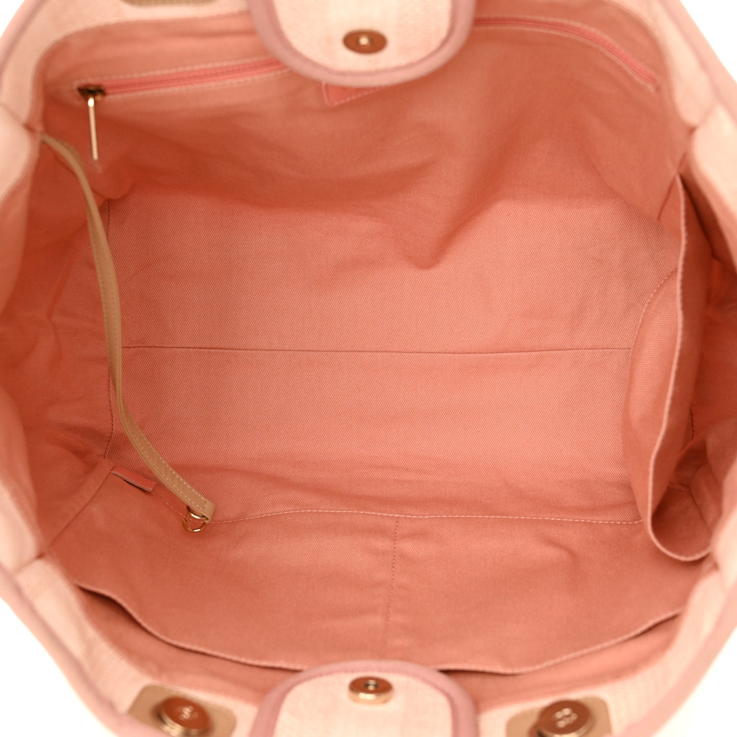 Mixed Fibers Calfskin Striped Medium Deauville Tote Light Pink