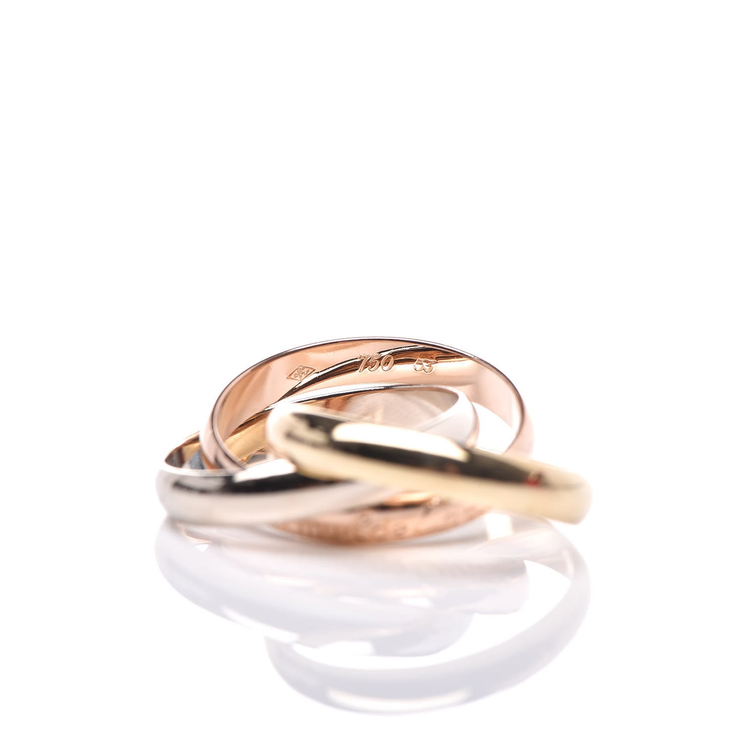 18K Pink Yellow White Gold Classic Les Must De Trinity Ring 53 6.5