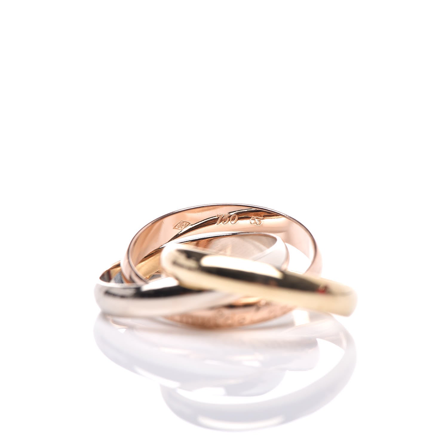 Cartier 18K Pink Yellow White Gold Classic Les Must De Trinity Ring 53 6.5 6 of 7