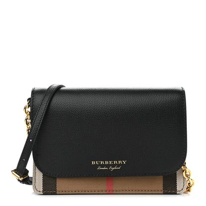 Burberry Calfskin Vintage Check Small Loxley Crossbody Black 1 of 9