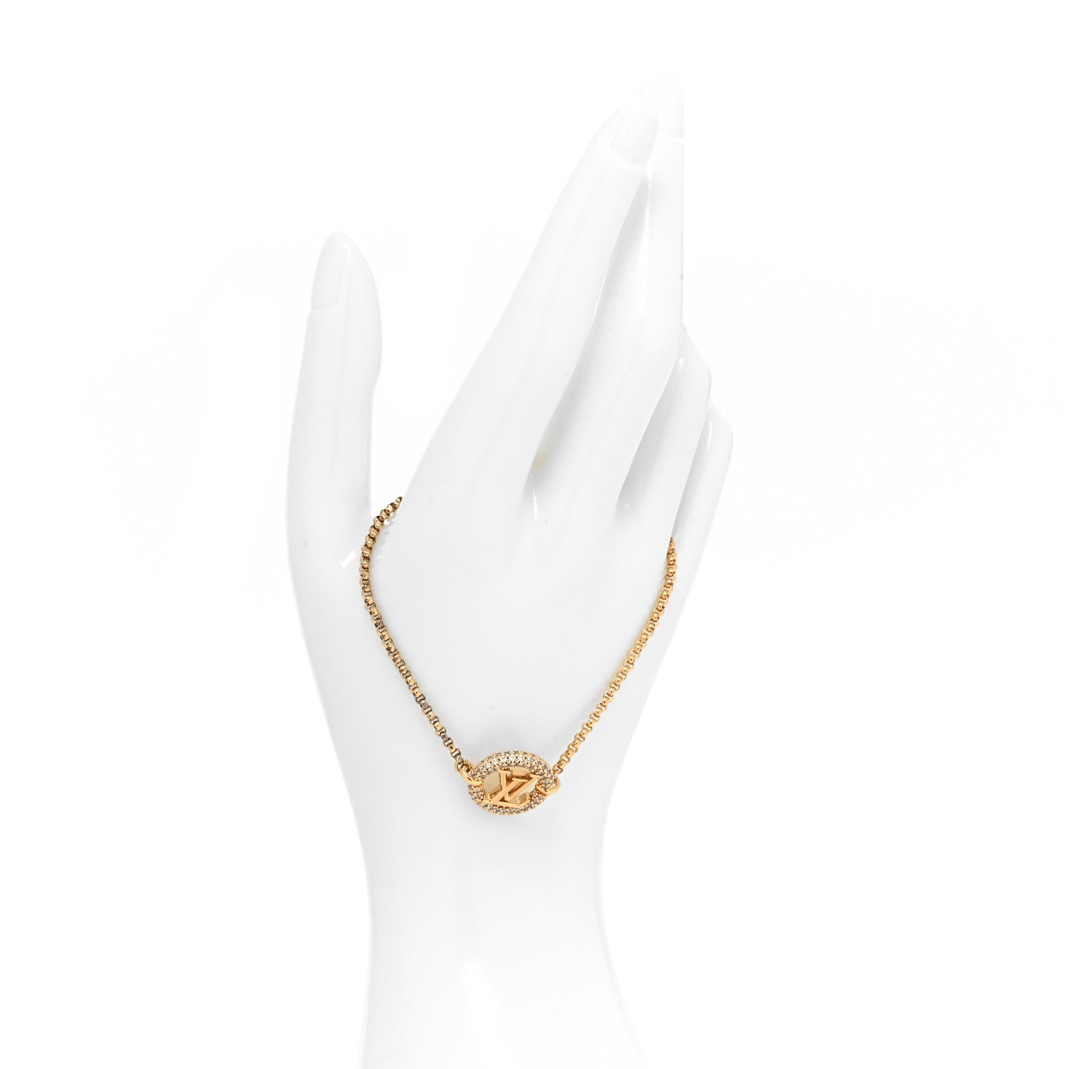Louis Vuitton Metal Crystal Louise By Night Bracelet Gold 2 of 5