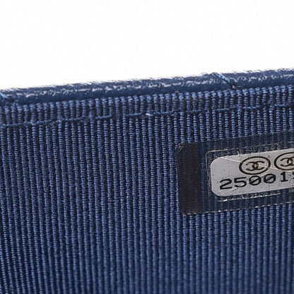 Chanel Caviar Chevron Wallet On Chain WOC Navy 8 of 9
