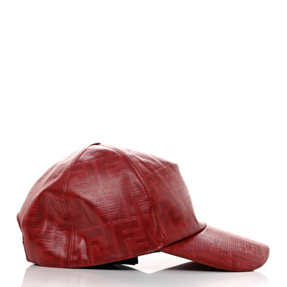 Fendi Glazed Fabric FF Baseball Hat Rosso 5 of 8