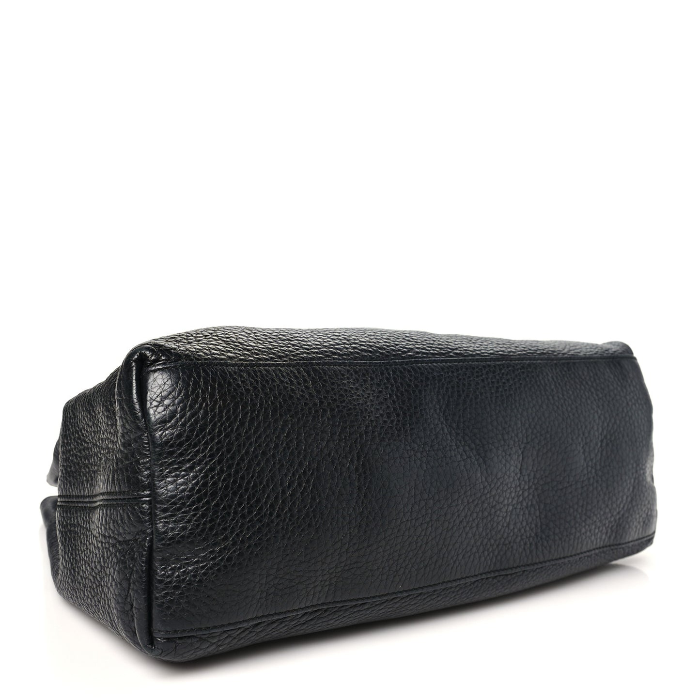 Pebbled Calfskin Medium Soho Chain Shoulder Bag Black
