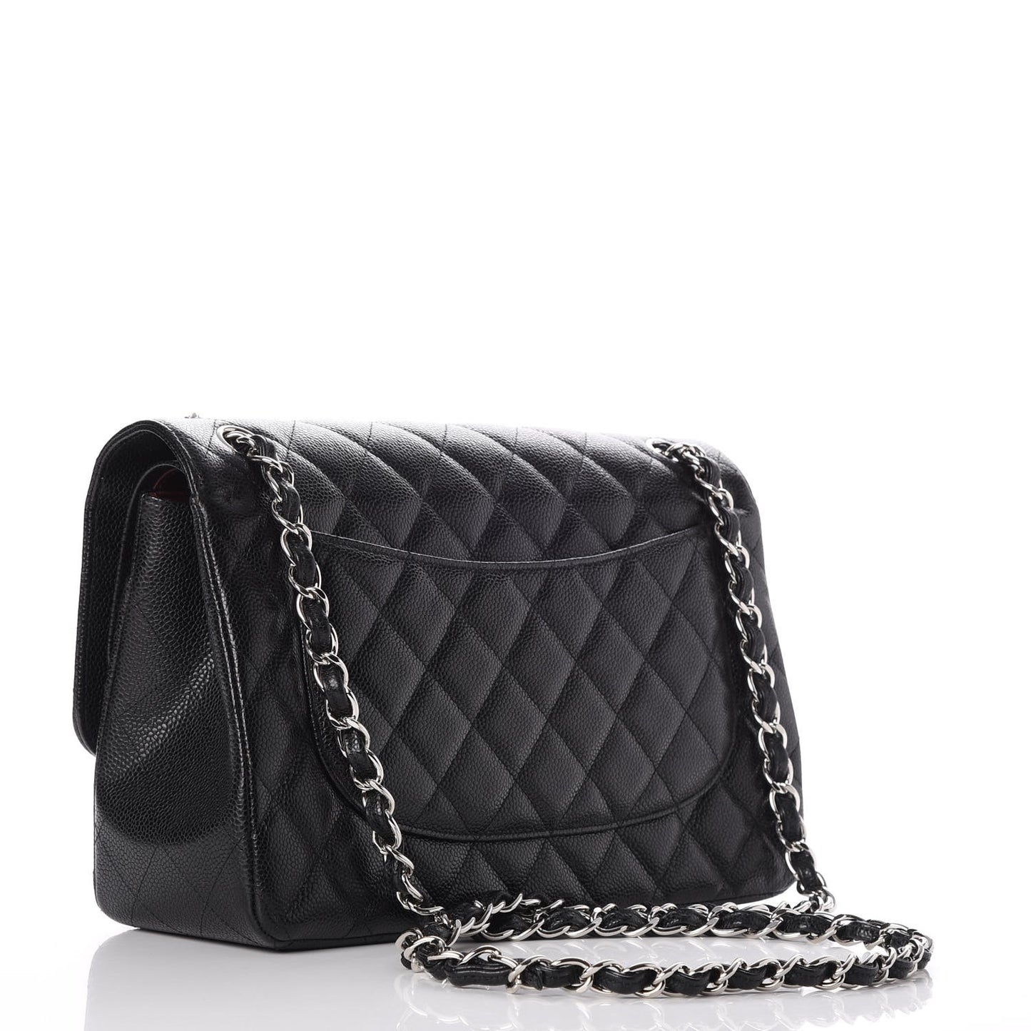 Caviar Quilted Jumbo Double Flap Black