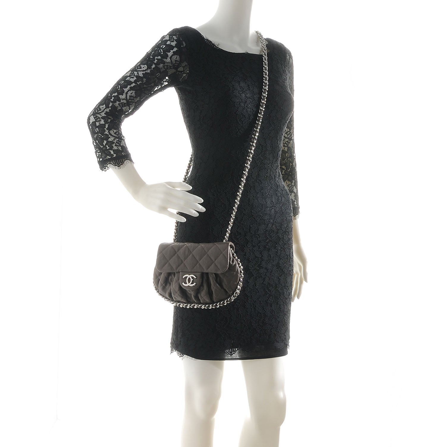Chanel Washed Lambskin Chain Around Mini Messenger Taupe 2 of 9