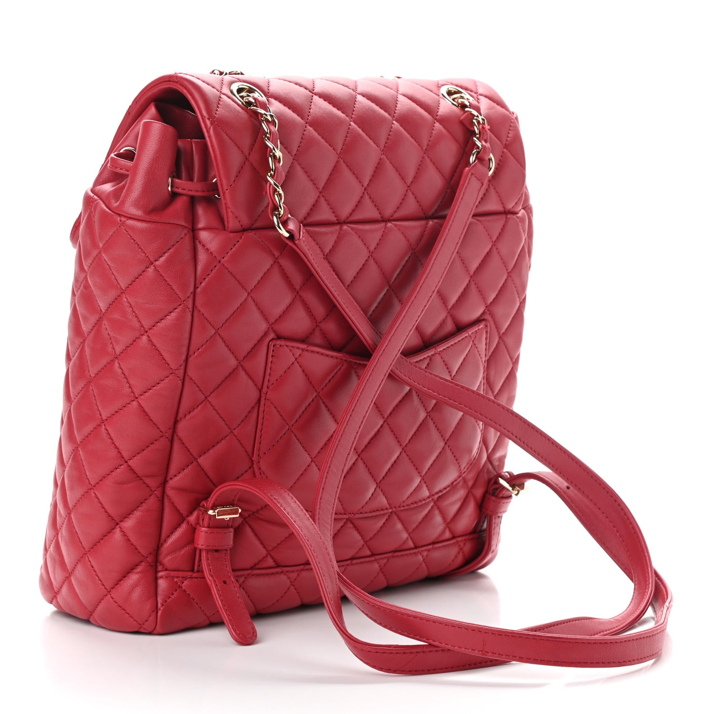 Lambskin Quilted Large Urban Spirit Backpack Dark Pink