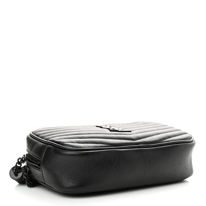 Saint Laurent Calfskin Matelasse Monochrome Monogram Mini Lou Camera Bag Black 3 of 10