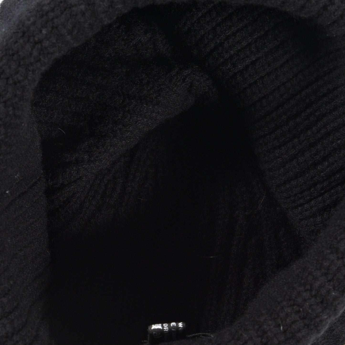 Wool Cashmere CC Beanie Hat Light Black White