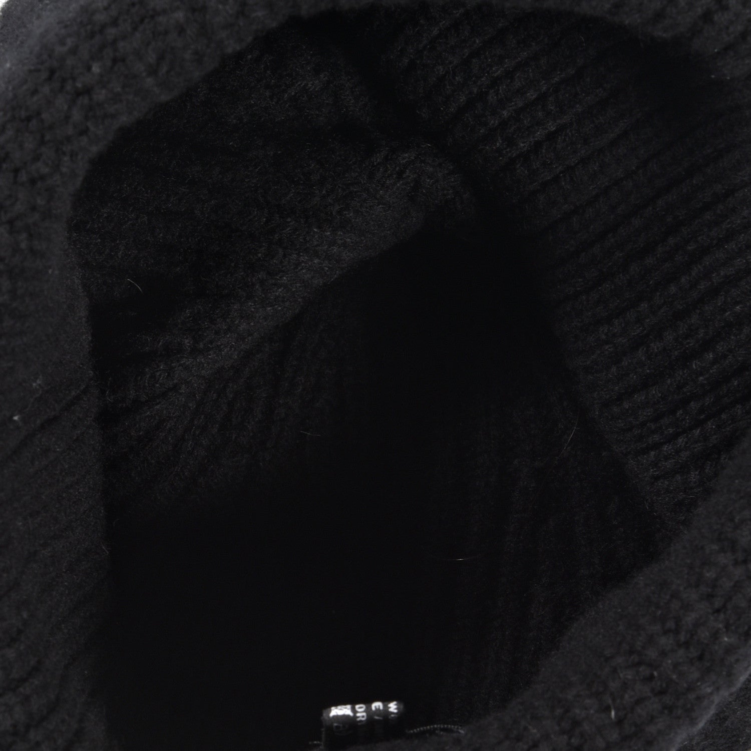 Chanel Wool Cashmere CC Beanie Hat Light Black White 4 of 5