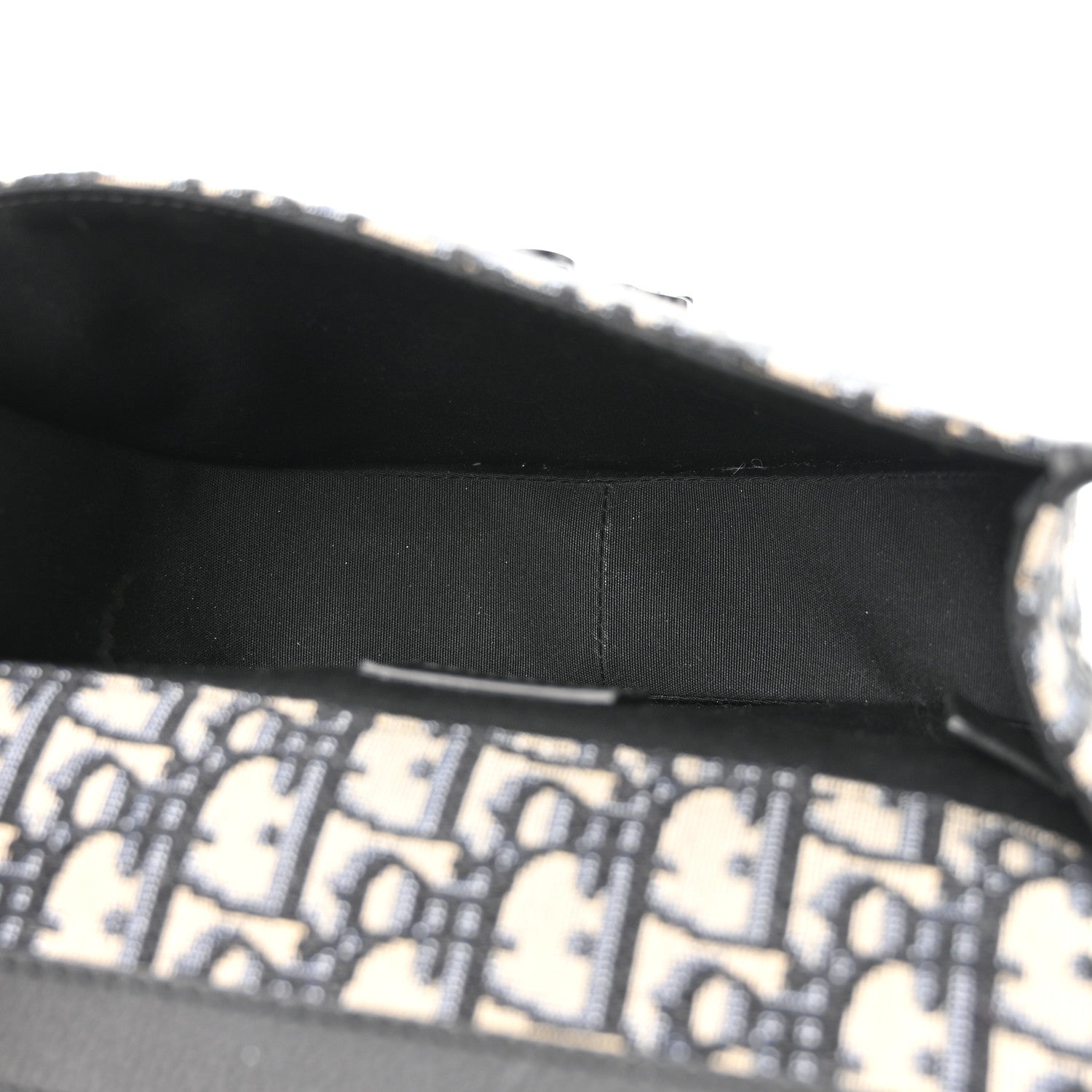 Christian Dior Oblique Grained Calfskin Mini Gallop Bag With Strap Black Beige 5 of 9