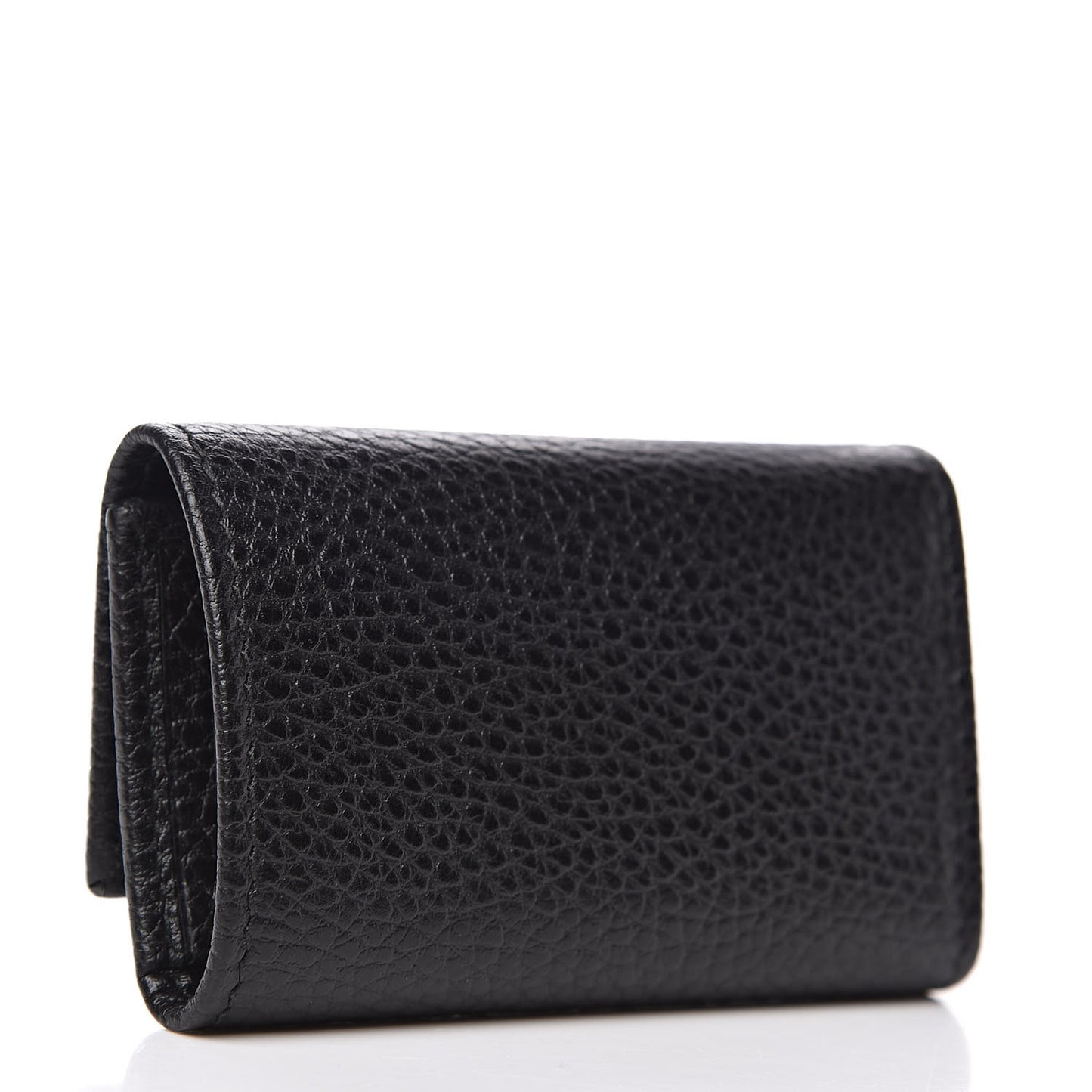 Pebbled Calfskin GG Marmont 6 Key Holder Black