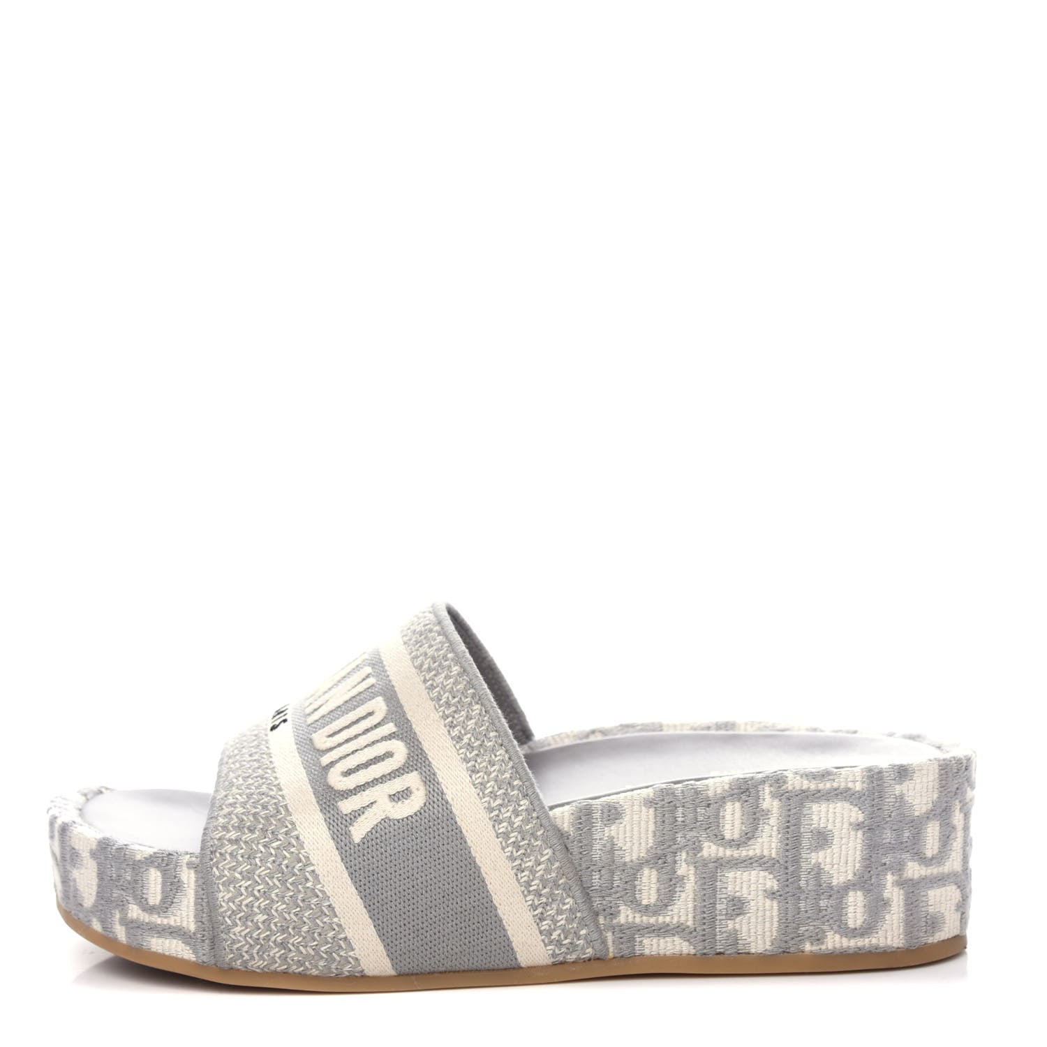 Christian Dior Oblique D-Way Platform Sandal 37 Grey Stone 1 of 11