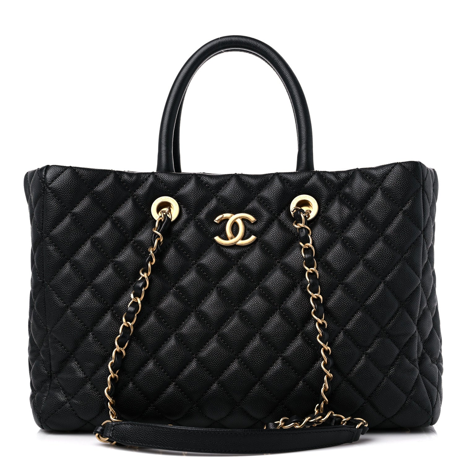 Chanel Caviar Quilted Coco Handle Shopping Tote Black 1 of 13