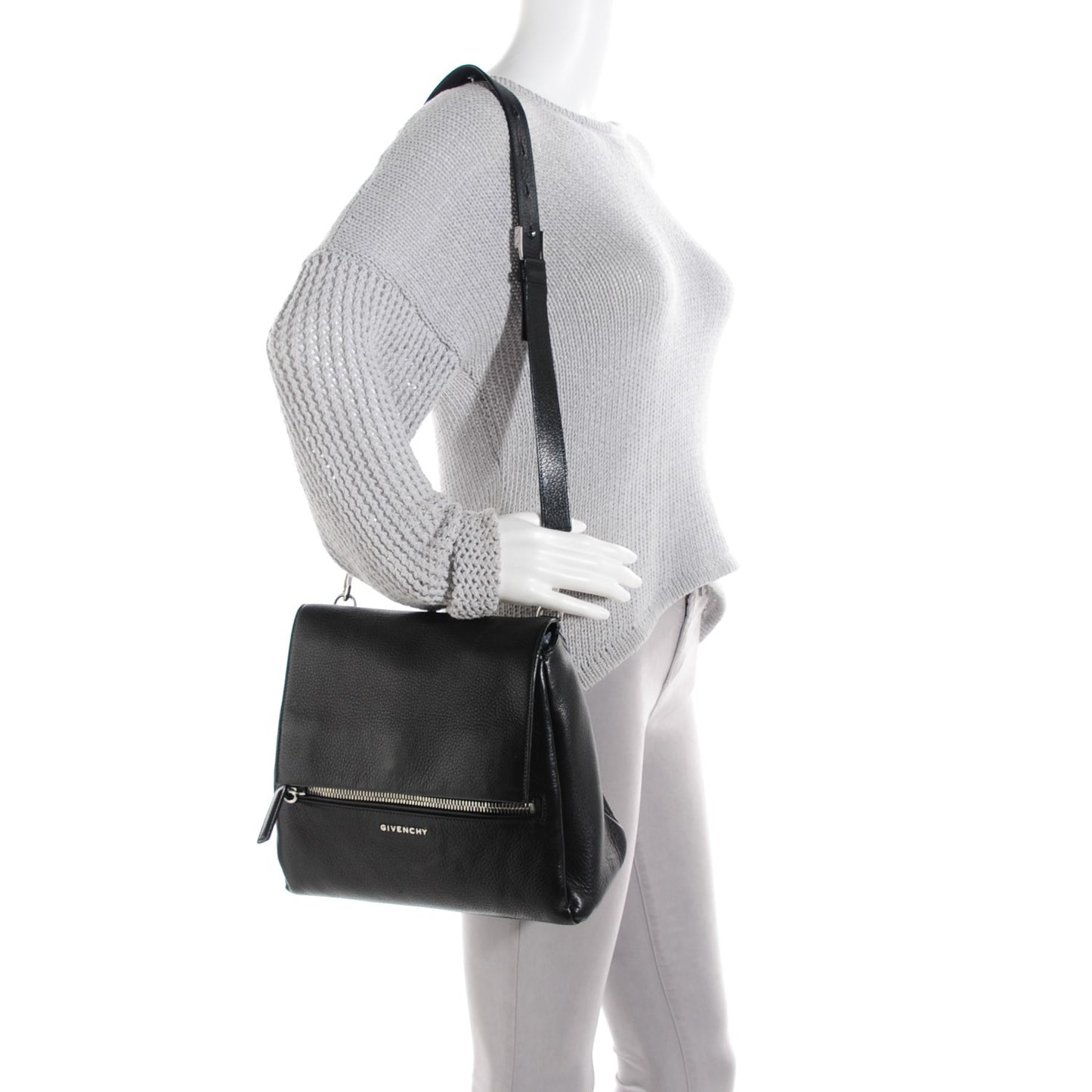 Calfskin Small Pandora Pure Flap Bag Black