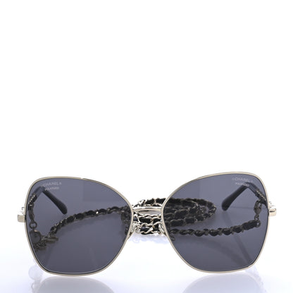 Chanel Metal Square Frame Chain Sunglasses 4274-Q Gold Black 2 of 9