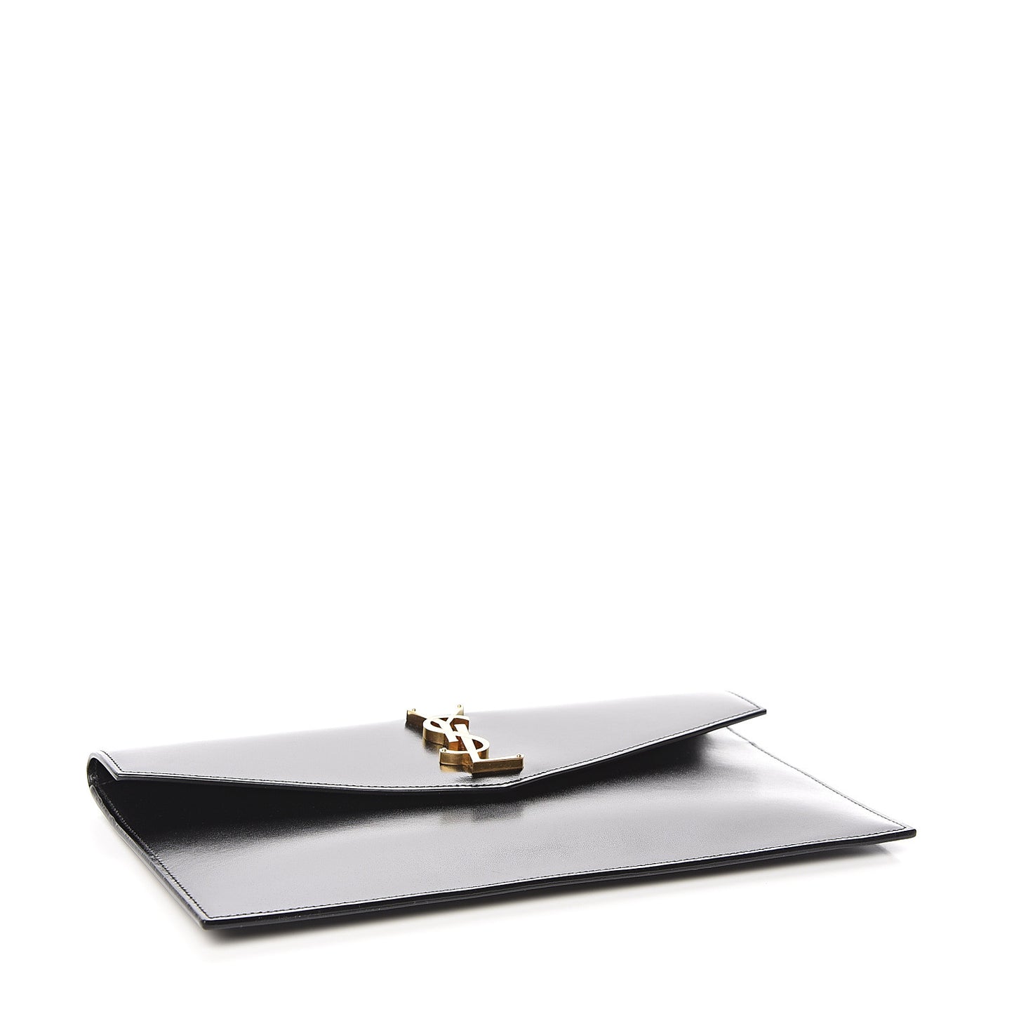 Smooth Shiny Calfskin Monogram Uptown Pouch Black