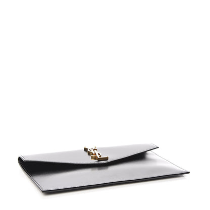 Saint Laurent Smooth Shiny Calfskin Monogram Uptown Pouch Black 3 of 7