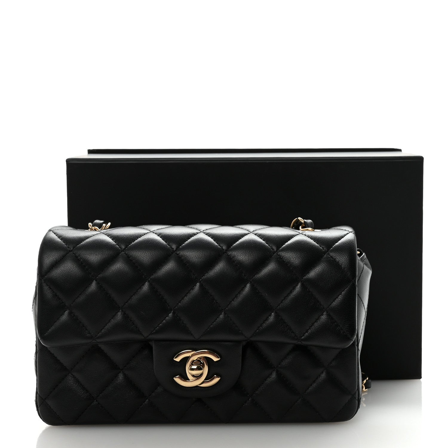 Chanel Lambskin Quilted Mini Rectangular Flap Black 11 of 11