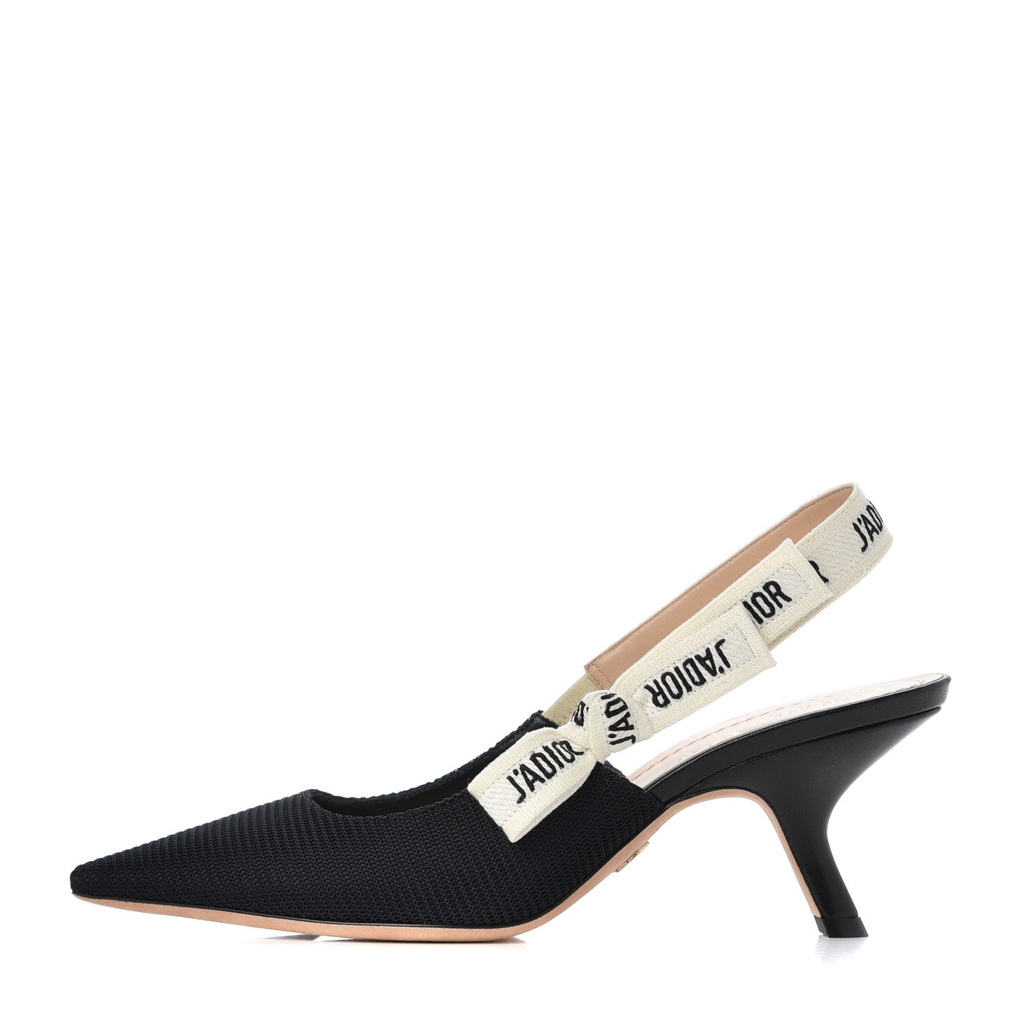 Technical Canvas Ribbon J Adior Slingback 65mm Pumps 38 Black