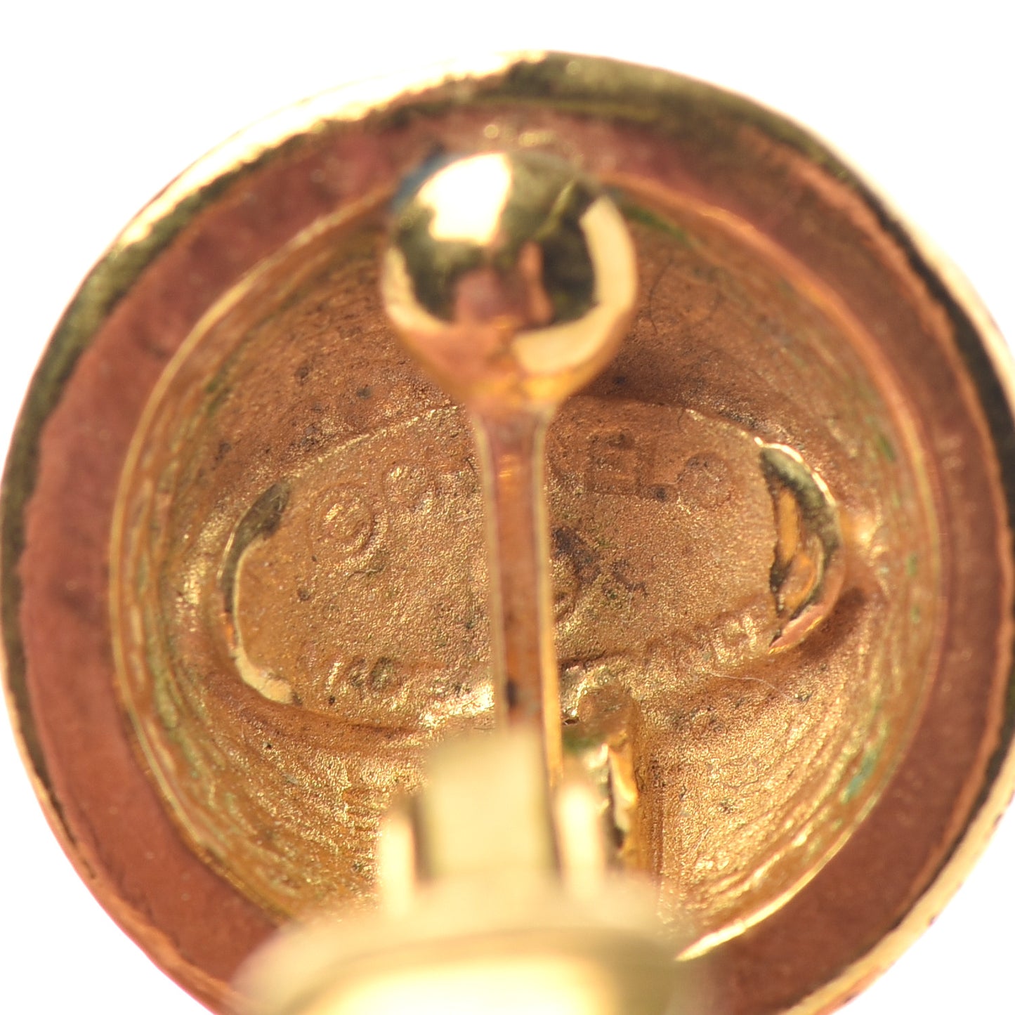 CC Large Drop Clip On Earrings Gold