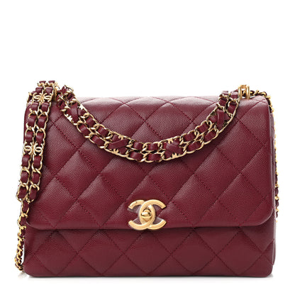 Chanel Caviar Quilted Coco First Flap Burgundy 2 of 9