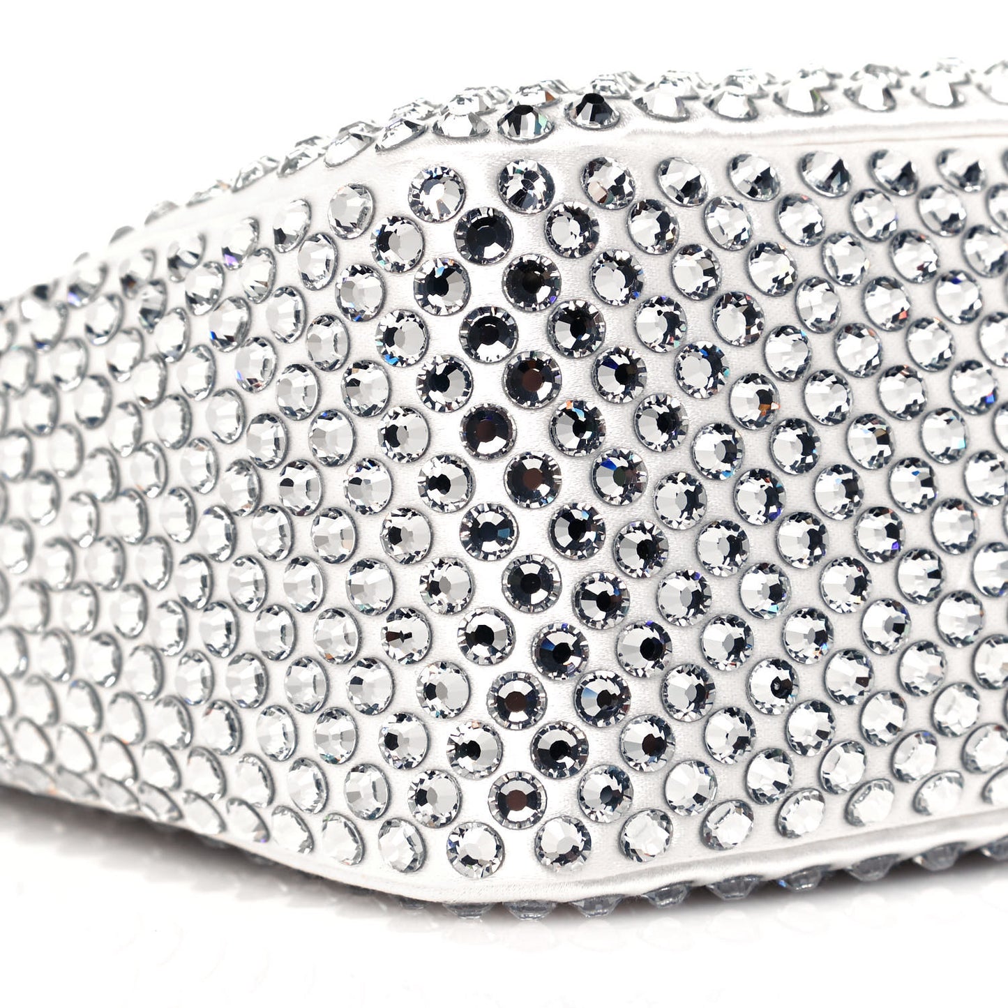 Satin Crystal Mini Re-Edition 2000 Bag White