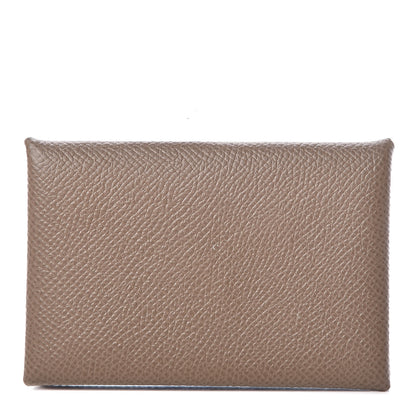 Hermes Epsom Calvi Card Case Etoupe 1 of 7