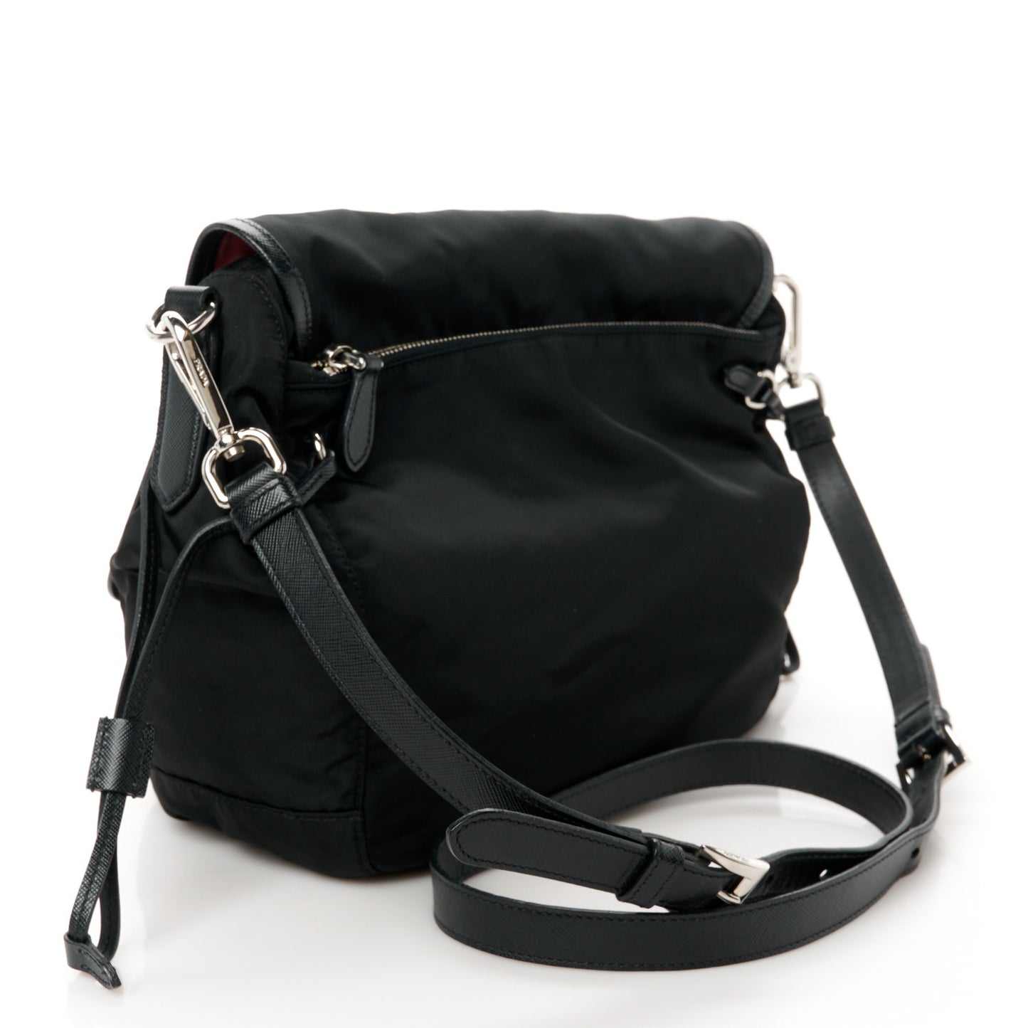 Nylon Vela Sport Saffiano Messenger Bag Black