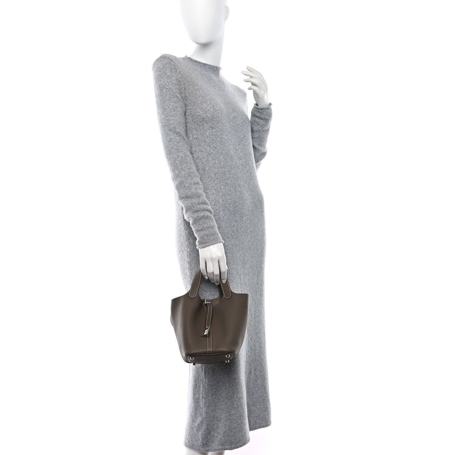 Hermes Taurillon Clemence Picotin Lock 18 PM Etoupe 2 of 10