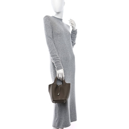 Hermes Taurillon Clemence Picotin Lock 18 PM Etoupe 2 of 10