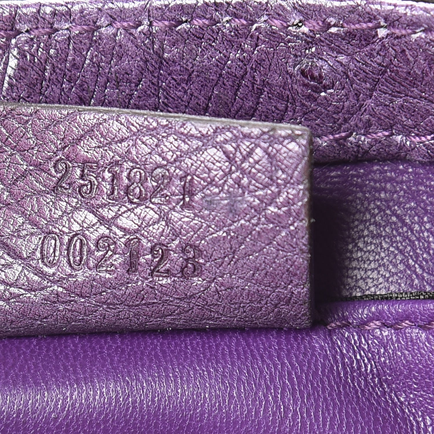 Gucci Ostrich Small 1973 Chain Shoulder Bag Purple 7 of 12