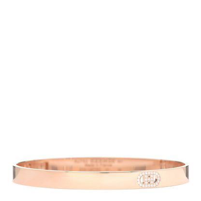 Hermes 18K Rose Gold Diamond PM H D'Ancre Bracelet SH 1 of 6