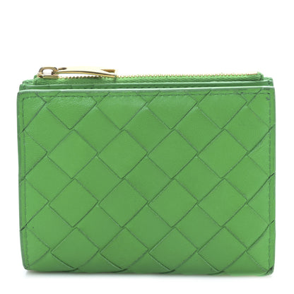 Bottega Veneta Nappa Intrecciato Bifold Zip Wallet Grass 1 of 9