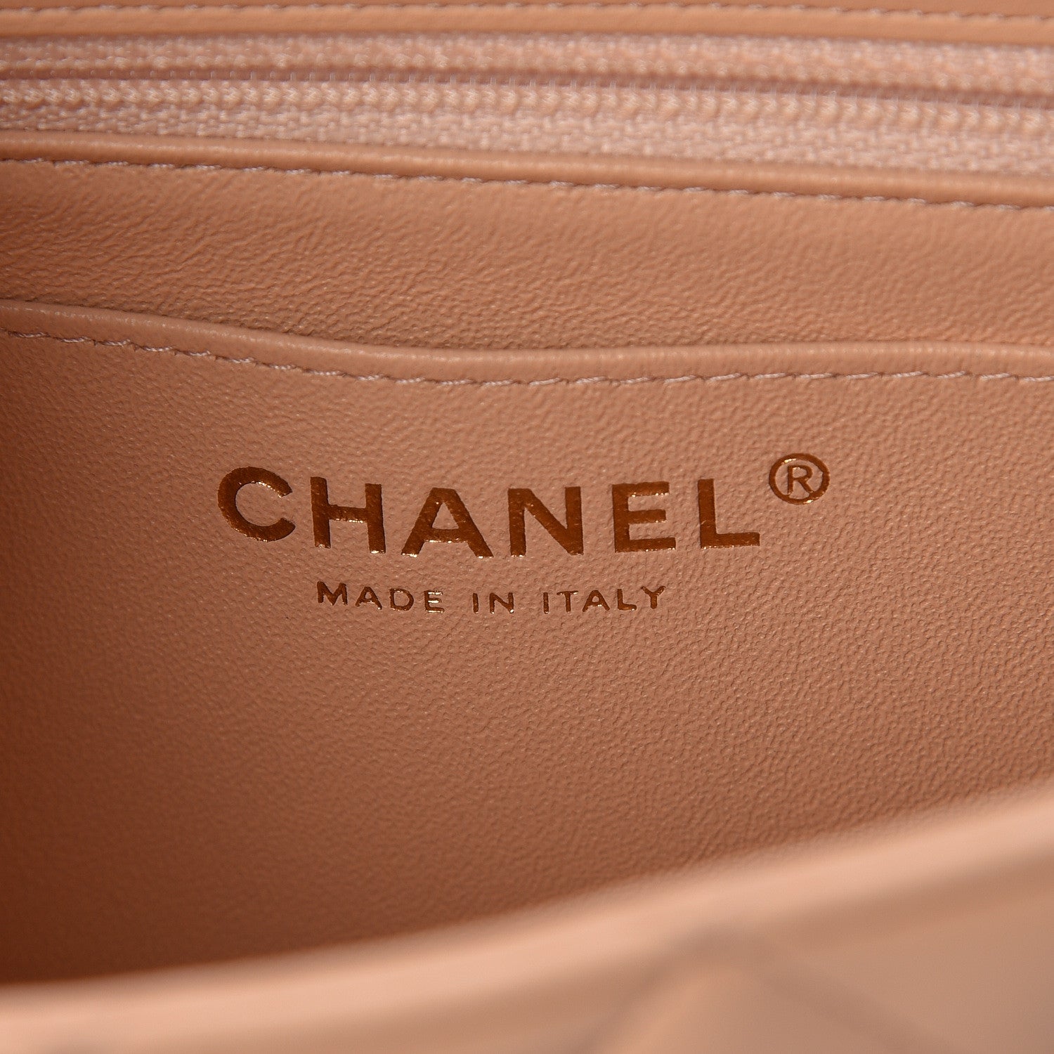 Chanel Lambskin Quilted Mini Rectangular Flap Beige 6 of 15