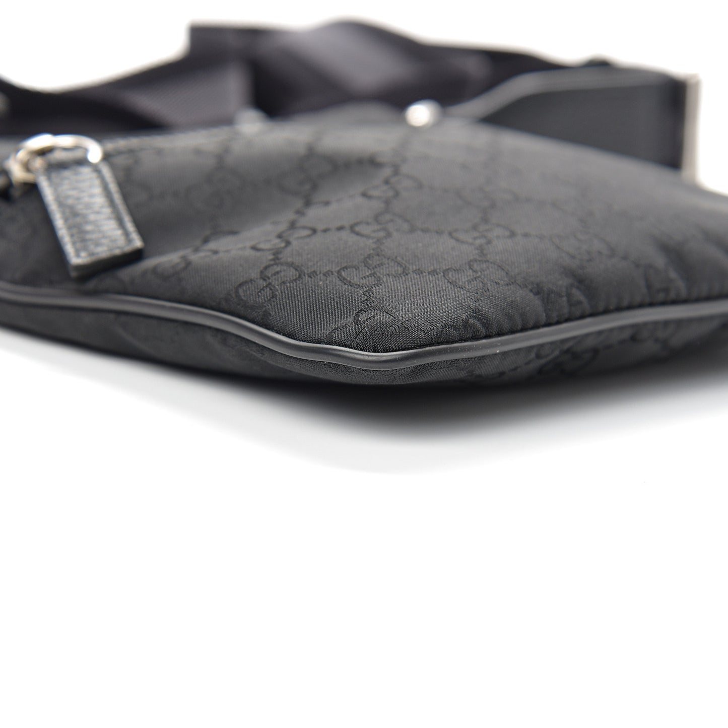 Nylon Monogram Mini Flat Messenger Bag Black