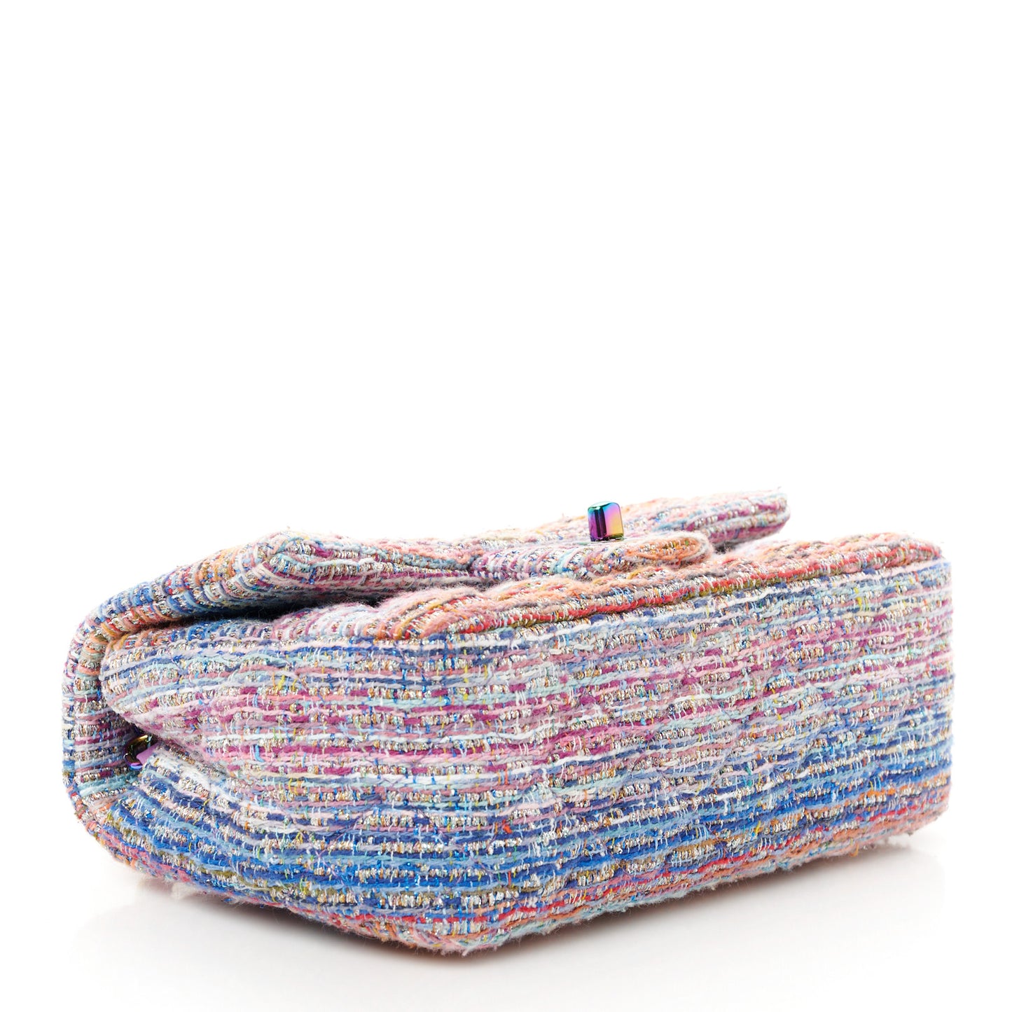 Tweed Quilted Mini Rectangular Flap Blue Pink Orange