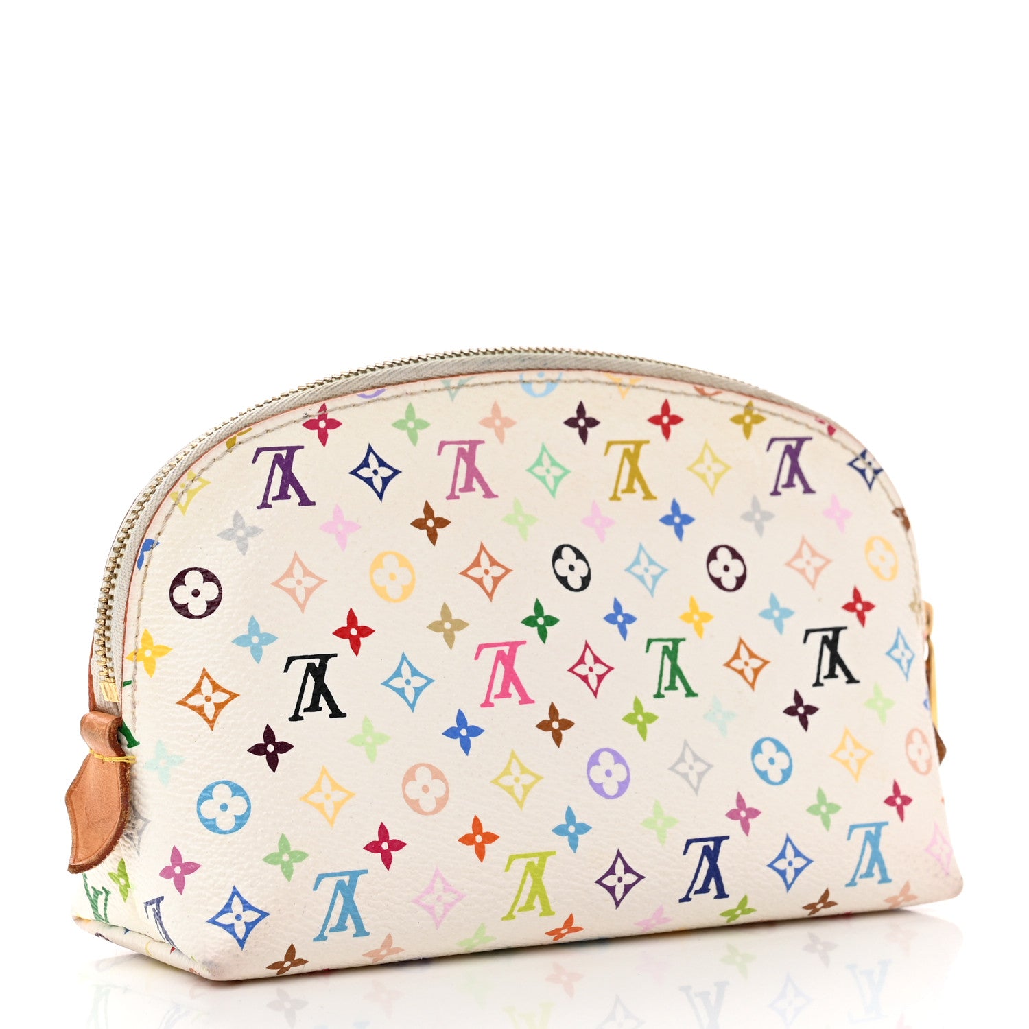 Louis Vuitton Monogram Multicolor Cosmetic Pouch White Litchi 3 of 8