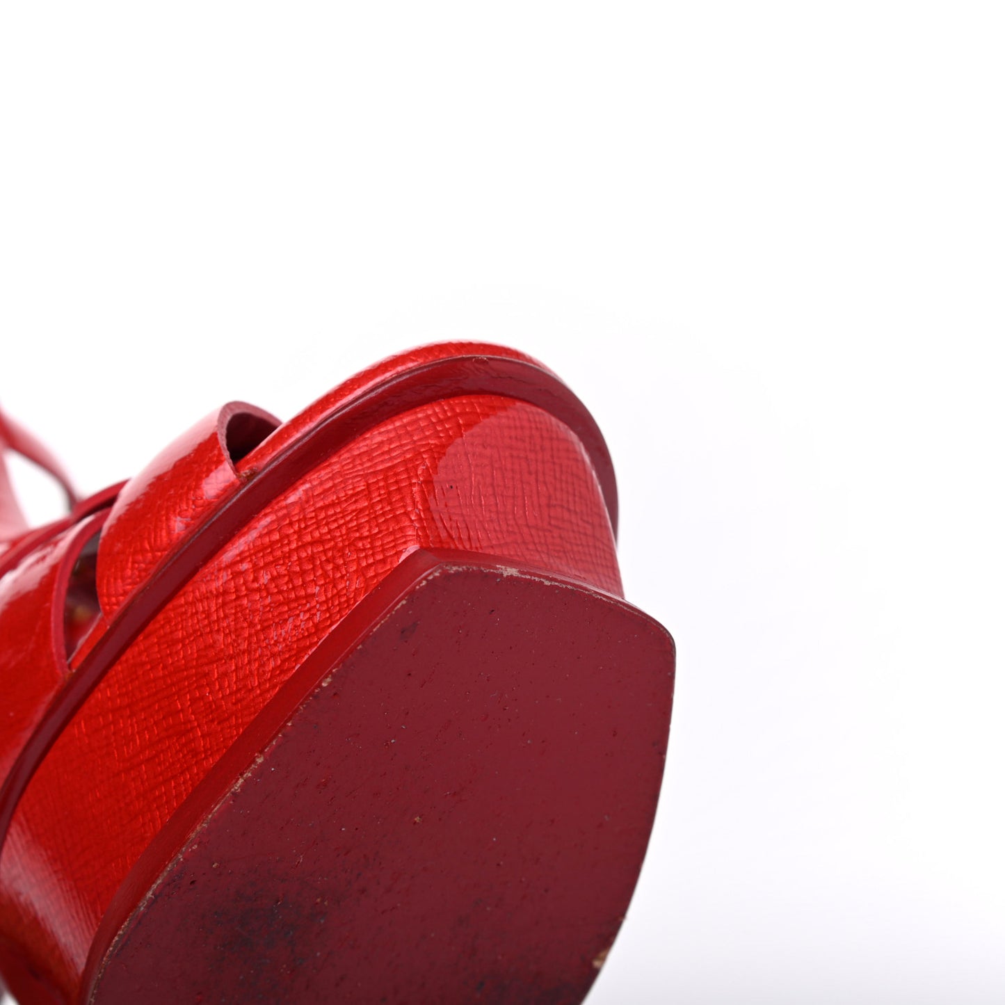 Patent Textured Tribute 105 Platform Sandals 38 Red